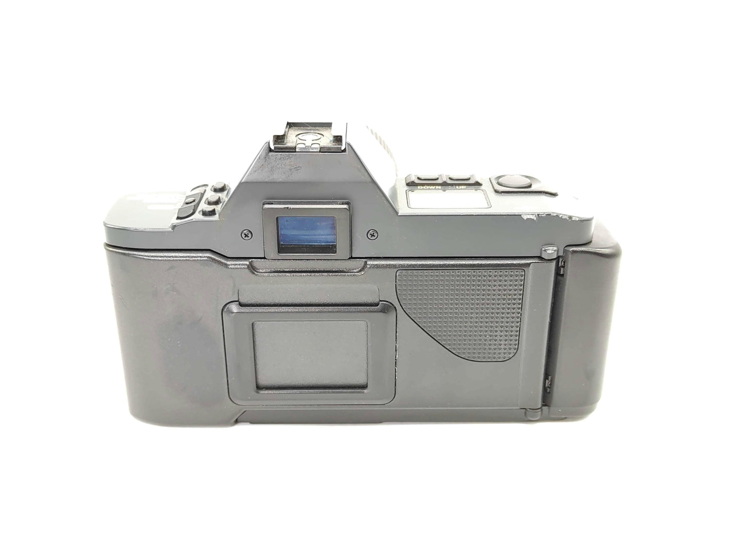 Canon T70 SLR camera + 35-70mm zoom lens.