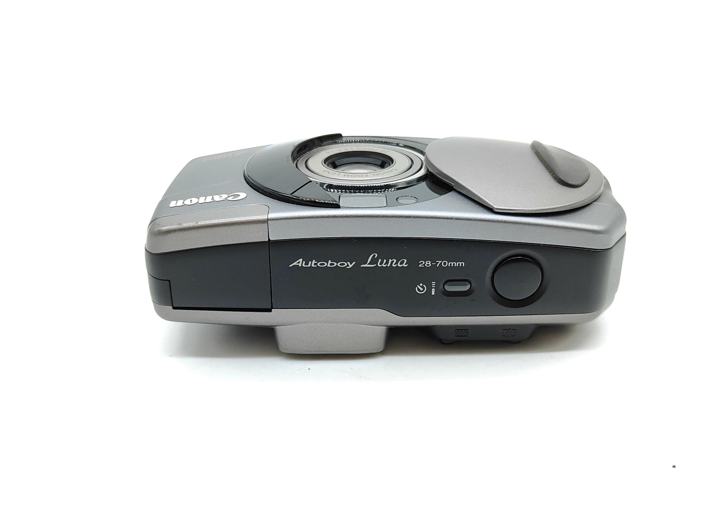 Canon Autoboy Luna point-and shoot film camera.