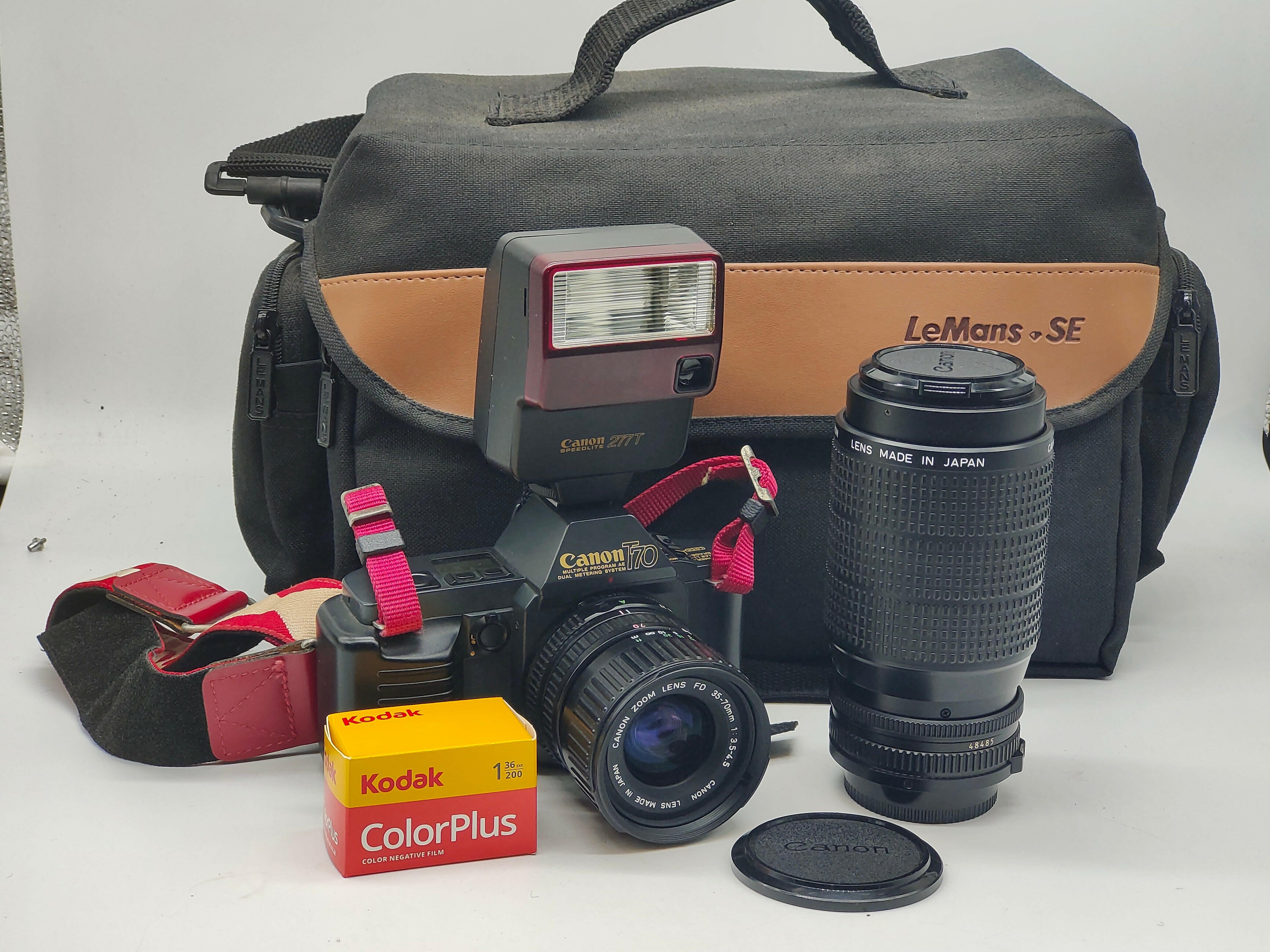 Canon T70 SLR camera full kit with bag | Classic Cameras AU