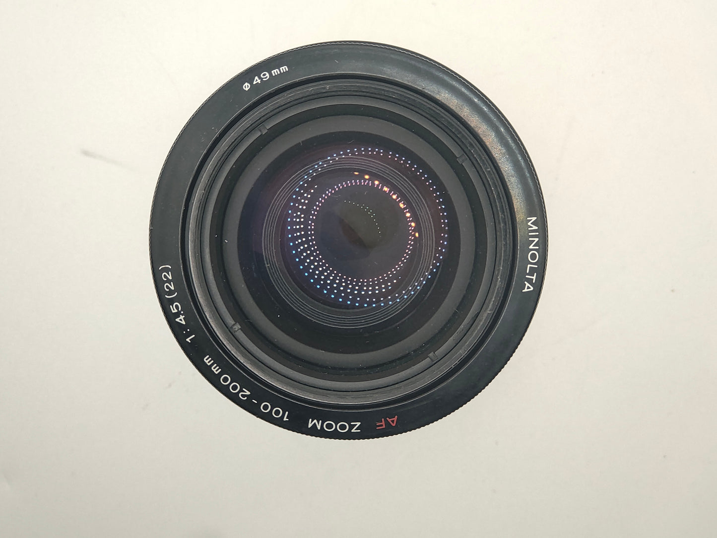 Minolta AF 100-200mm f/4.5 Zoom autofocus lens for Minolta SLRs.