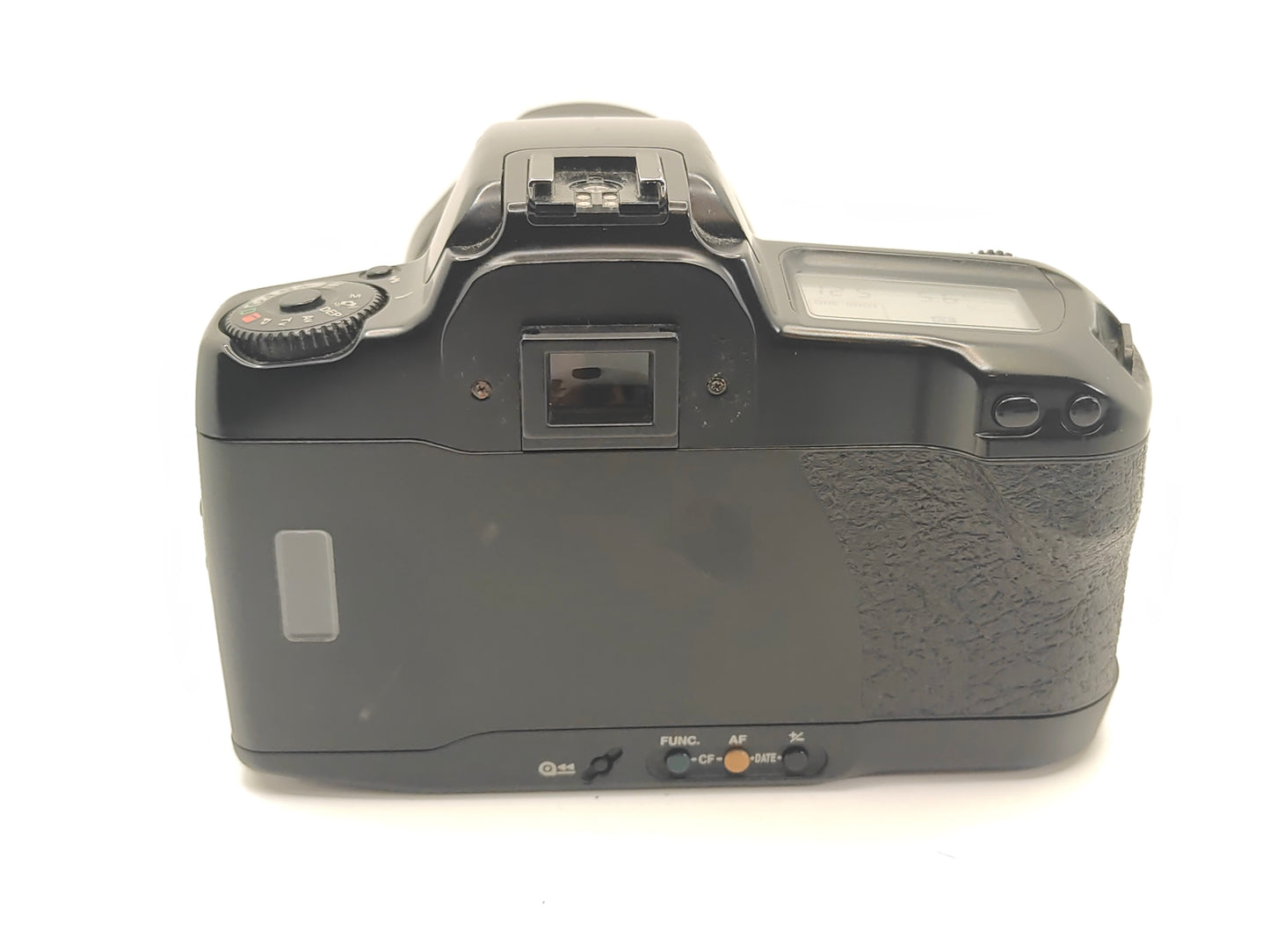 Canon EOS-10 SLR film camera and 24-85mm zoom lens.