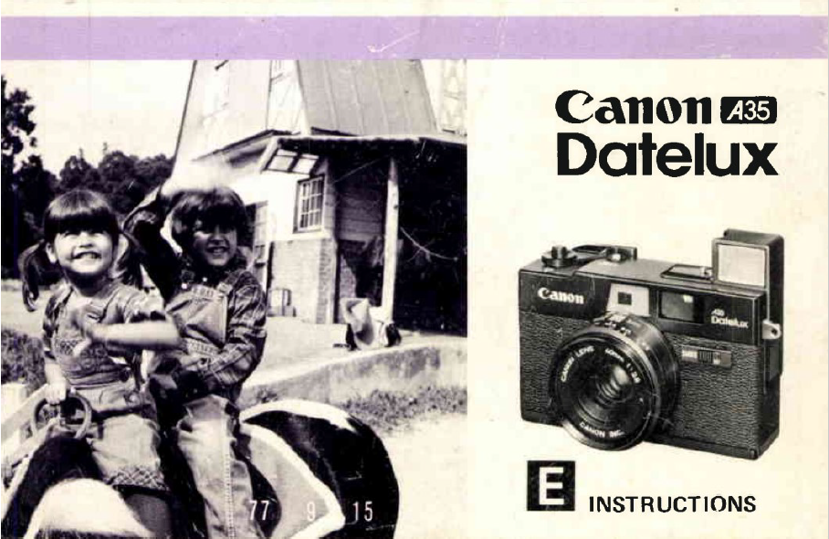 Canon Datelux A35 film camera + user manual