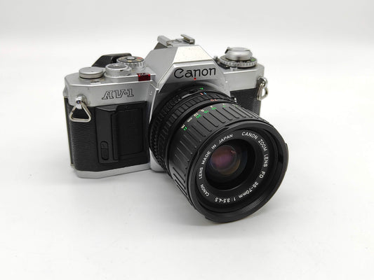 Canon AV-1 SLR camera with 35-70mm zoom lens