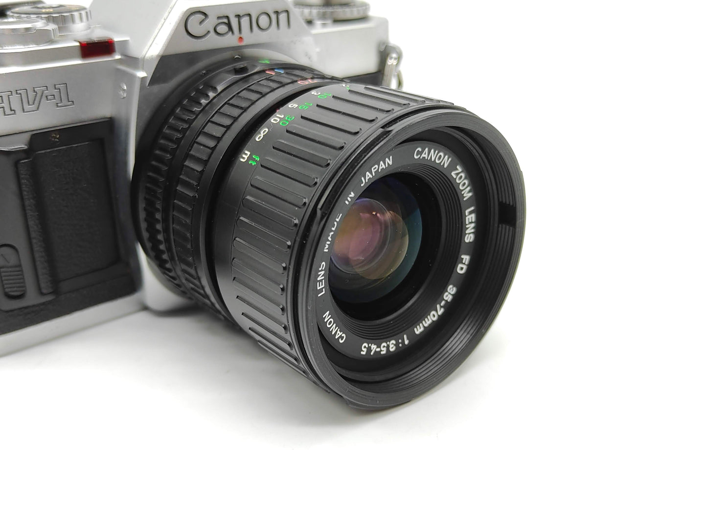 Canon AV-1 SLR camera with 35-70mm zoom lens