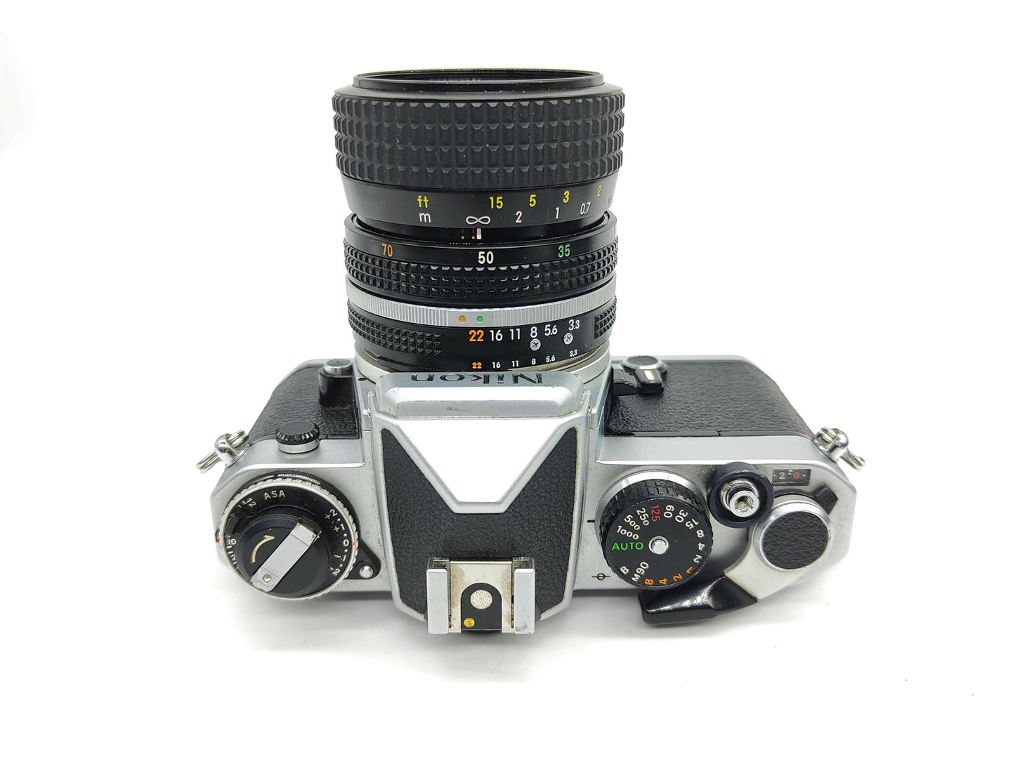 Nikon FE SLR (silver) film camera