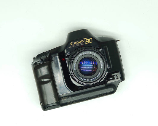 Canon T90 SLR camera + 50mm f/1.8