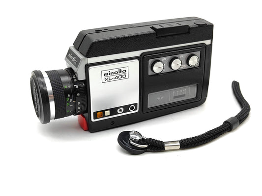 FILM TESTED Minolta XL-400 Super-8 movie camera. Rewind pickup.