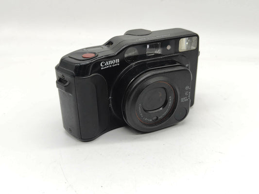 Canon Autoboy Tele point-and-shoot film camera.