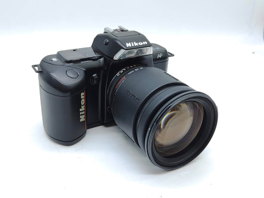 Nikon F-401s SLR film camera with 28-200mm zoom lens