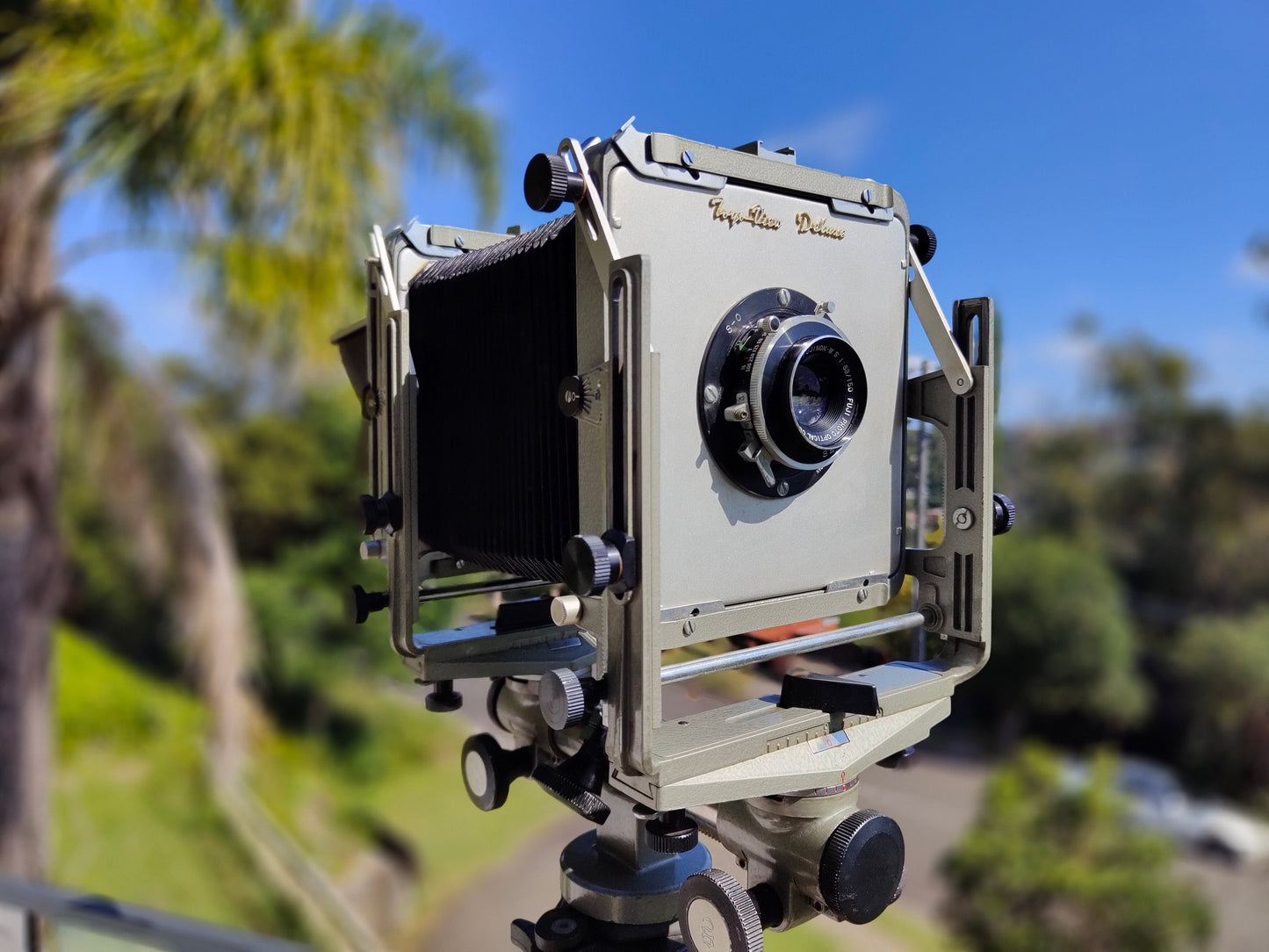 Toyo View Deluxe 4x5 large format camera with Fujinon 150mm lens