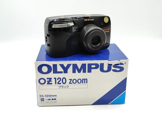 Olympus OZ120 point-and-shoot film camera in original box