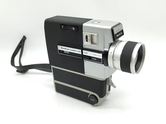 FILM TESTED Sankyo Super CM-400 Super-8 movie camera. Rewind Pickup.