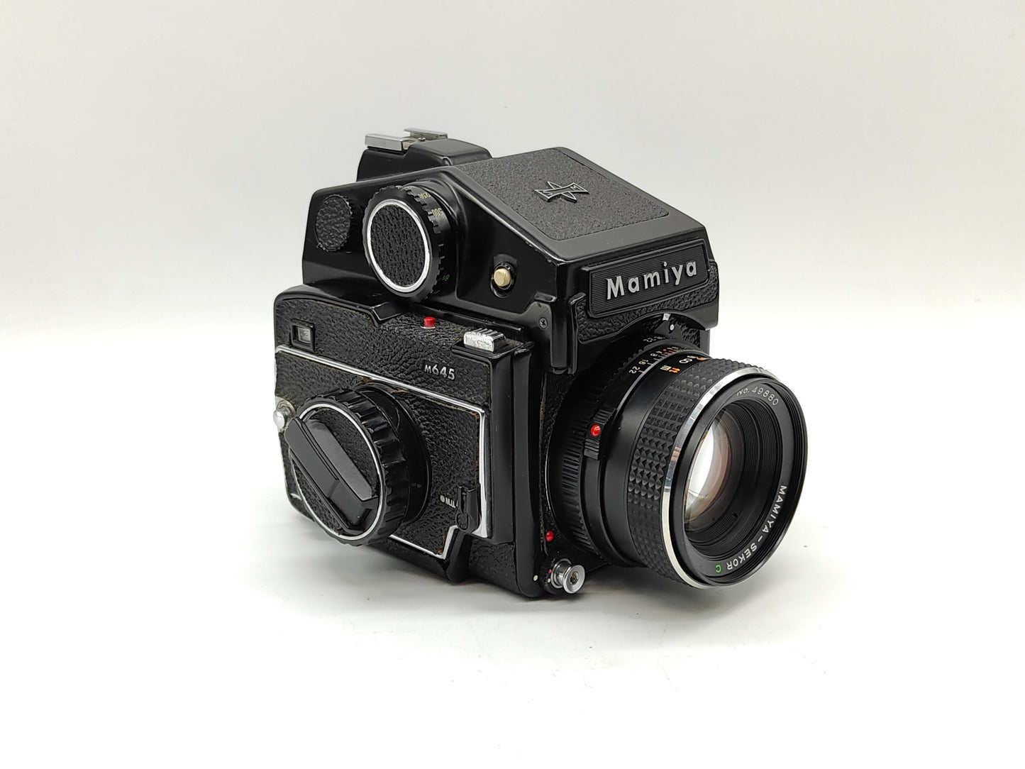 Mamiya 645 medium-format camera with 80mm f/2.8 and PD prism finder