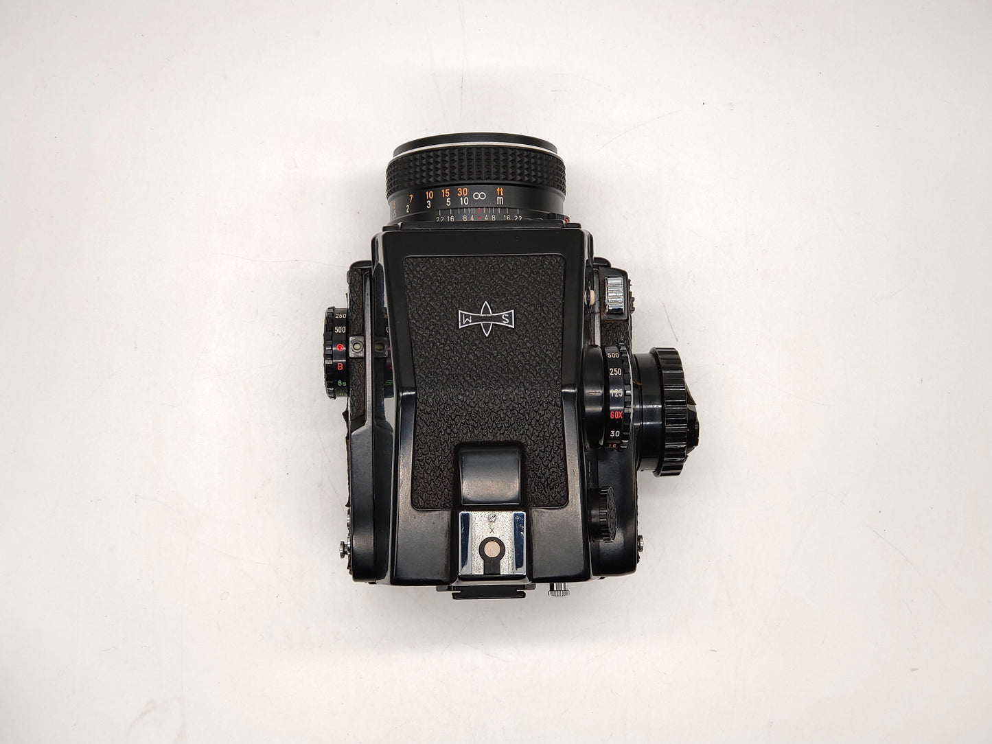 Mamiya 645 medium-format camera with 80mm f/2.8 and PD prism finder