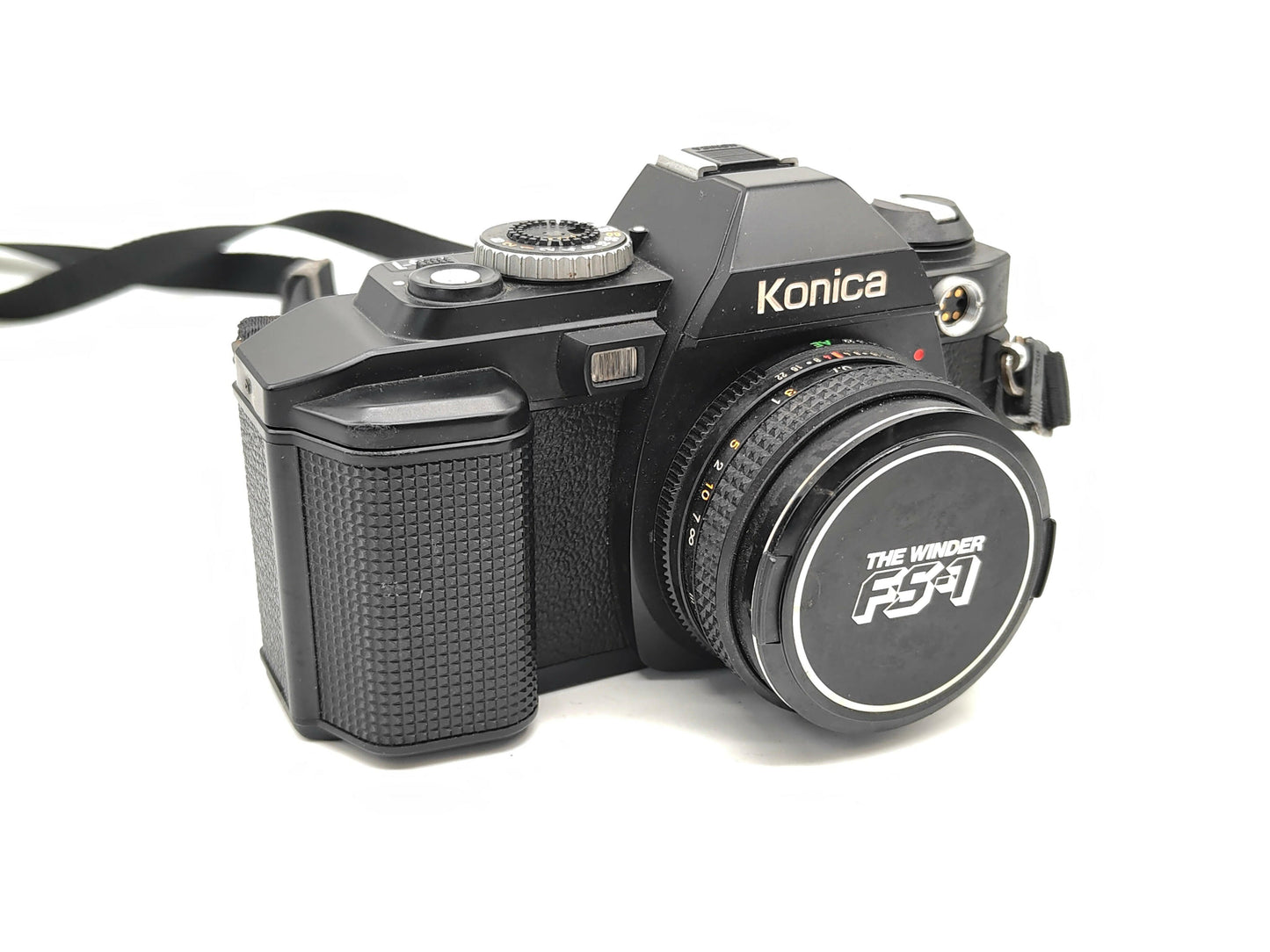 Konica FS-1 SLR camera with 40mm lens.