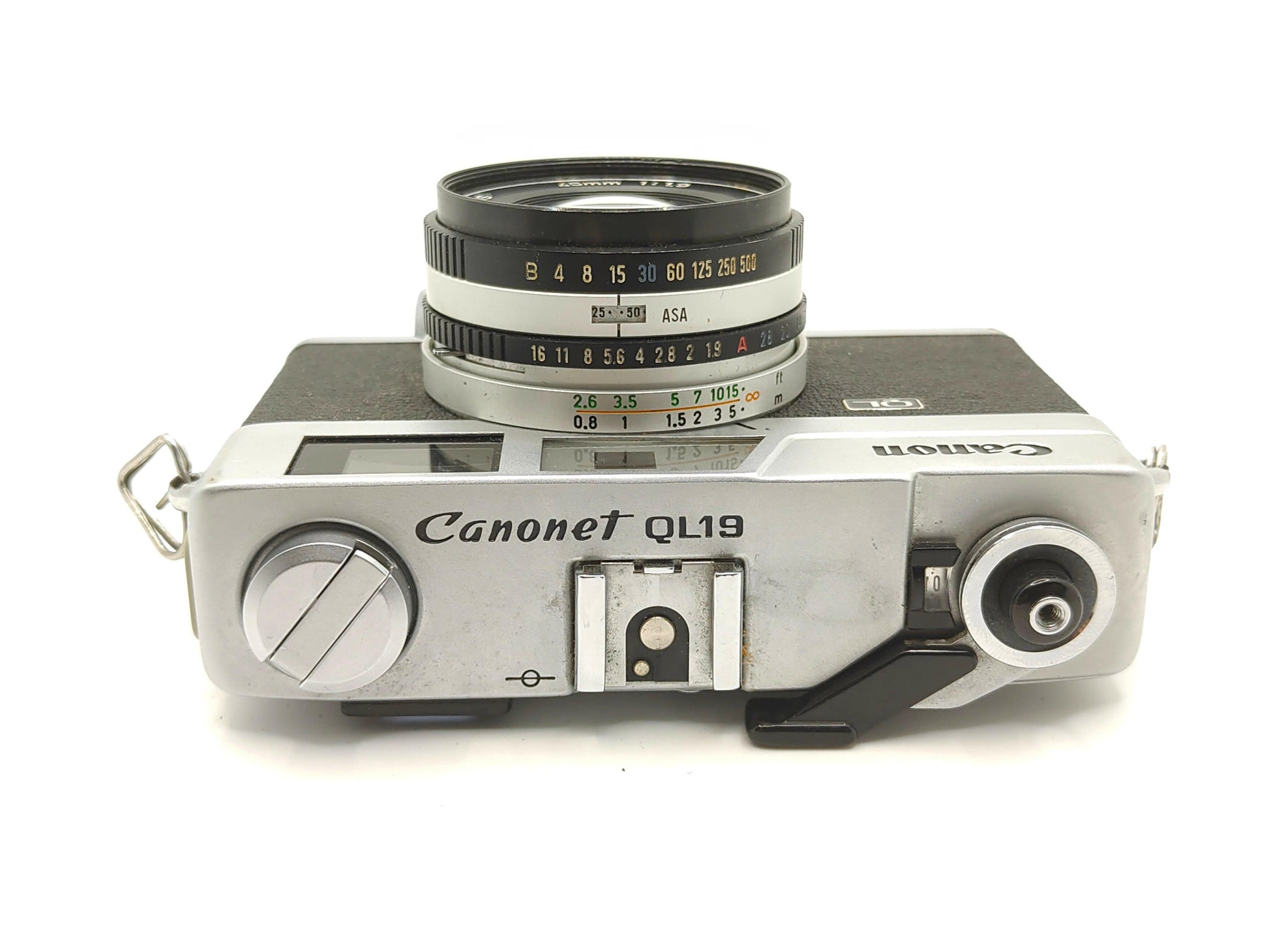 Canonet QL19 rangefinder camera.