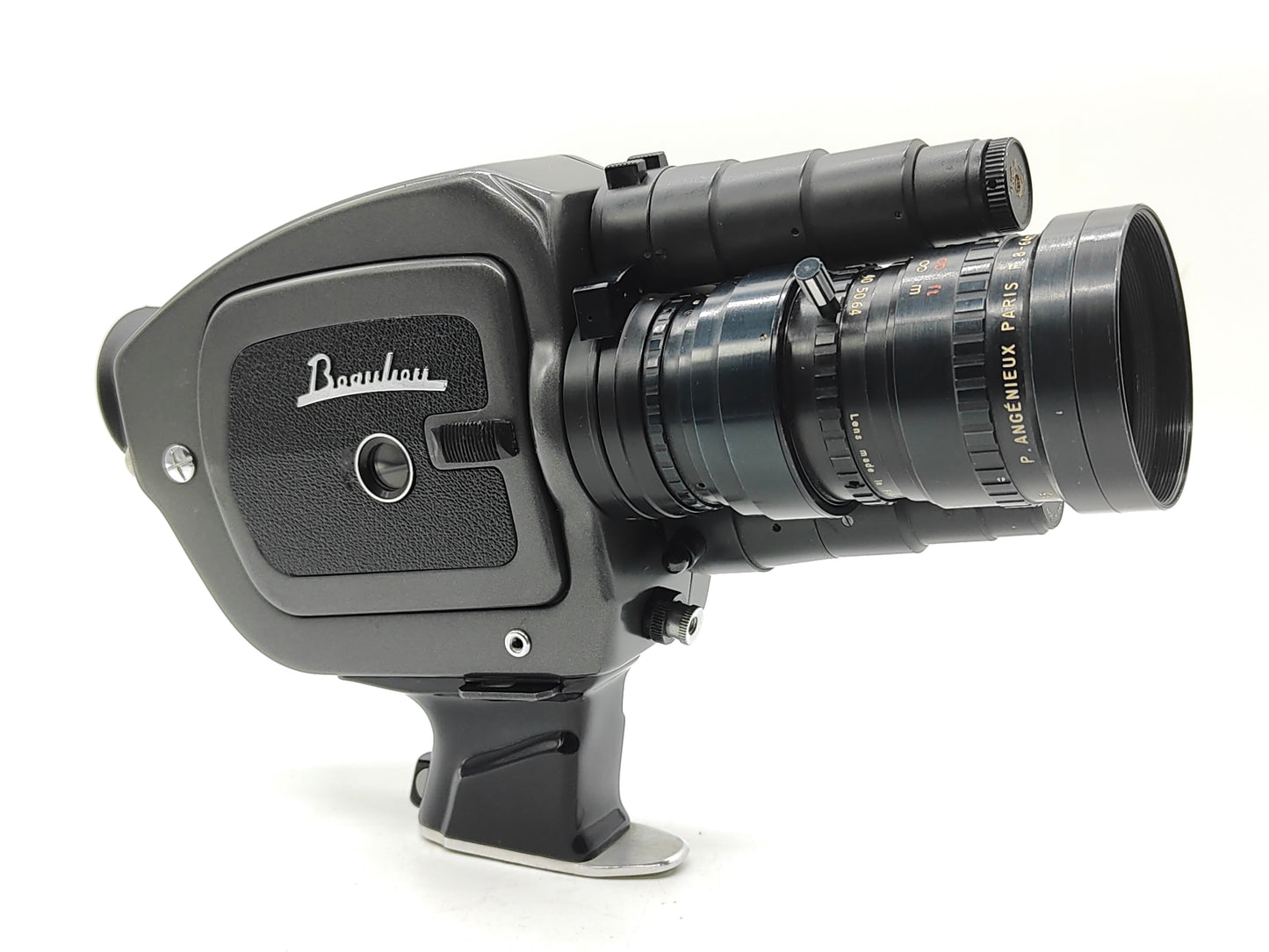 BEAULIEU 4008 ZM II Super8 camera, Angenieux lens, TWO NEW BATTERIES, adapter