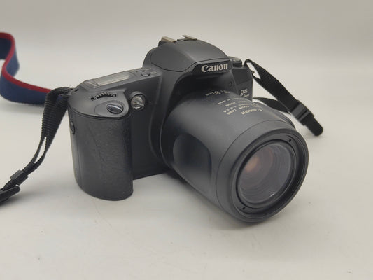 Canon EOS Kiss camera with 35-80mm zoom lens