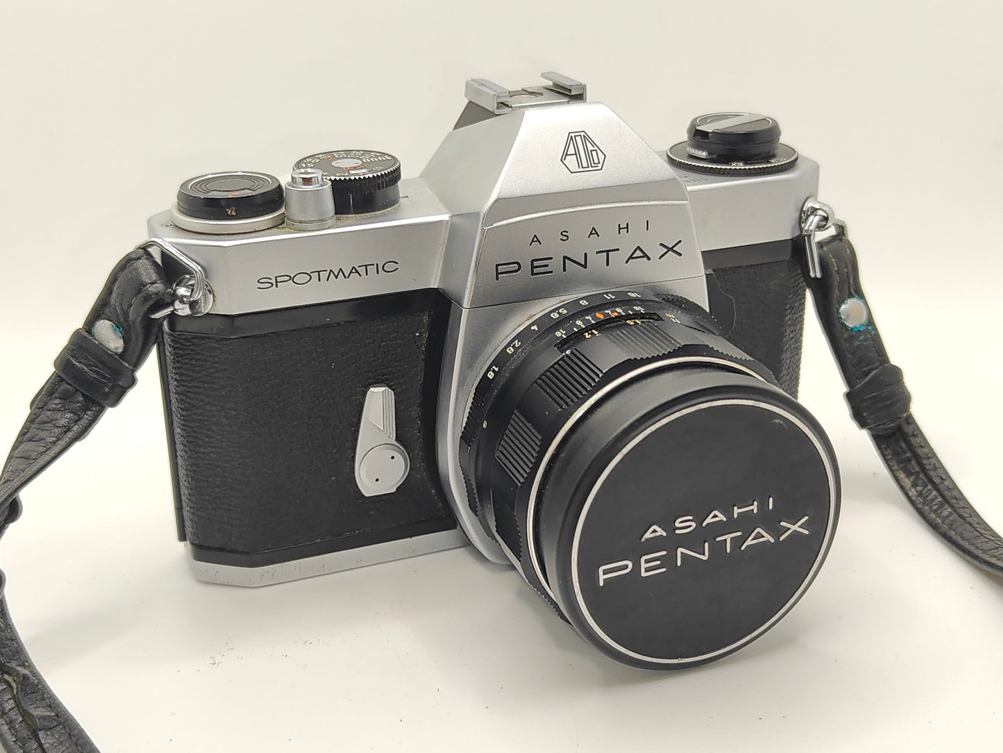 Pentax Spotmatic SLR film camera + 55mm f/1.8 + original case