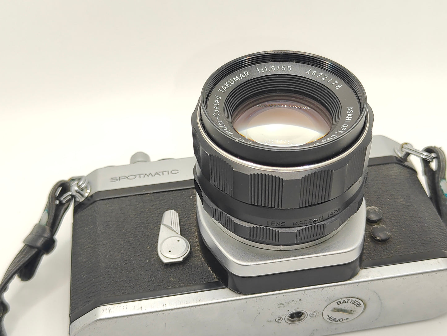 Pentax Spotmatic SLR film camera + 55mm f/1.8 + original case