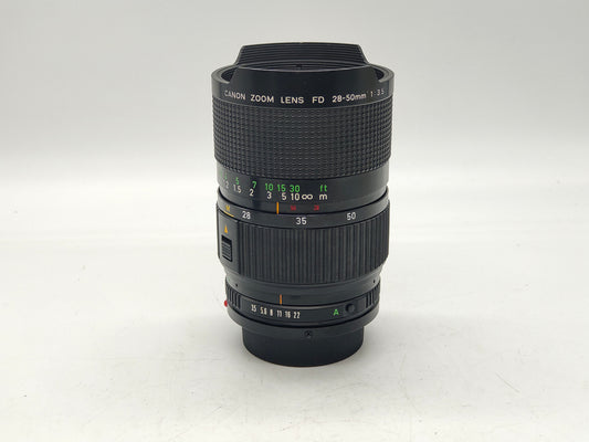 Canon 28-50mm f/3.5 zoom lens for Canon AE-1, A-1, FTb SLRs