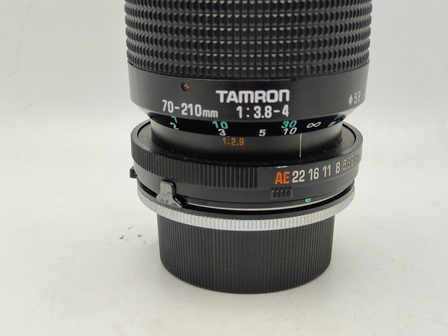 Tamron 70-210mm f/3.8 zoom lens with Pentax KA mount.