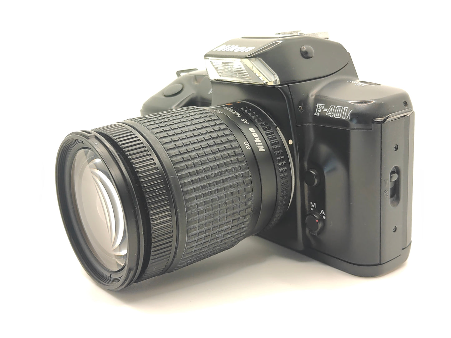 Nikon F-401x SLR film camera with 28-80mm zoom lens