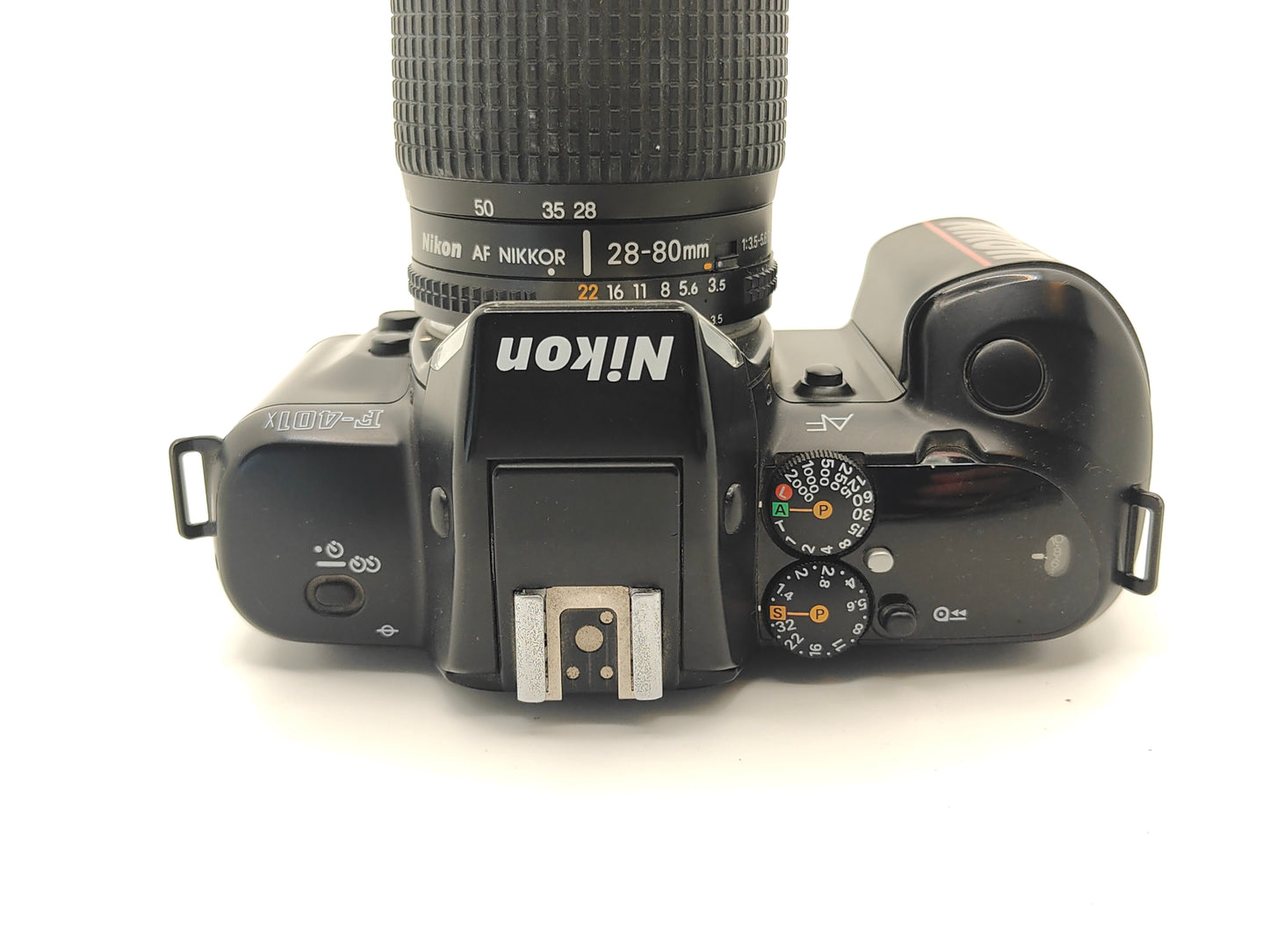Nikon F-401x SLR film camera with 28-80mm zoom lens