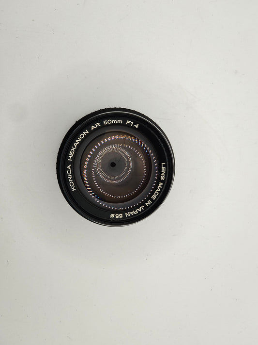 Konica Hexanon 50mm f/1.4 standard lens.