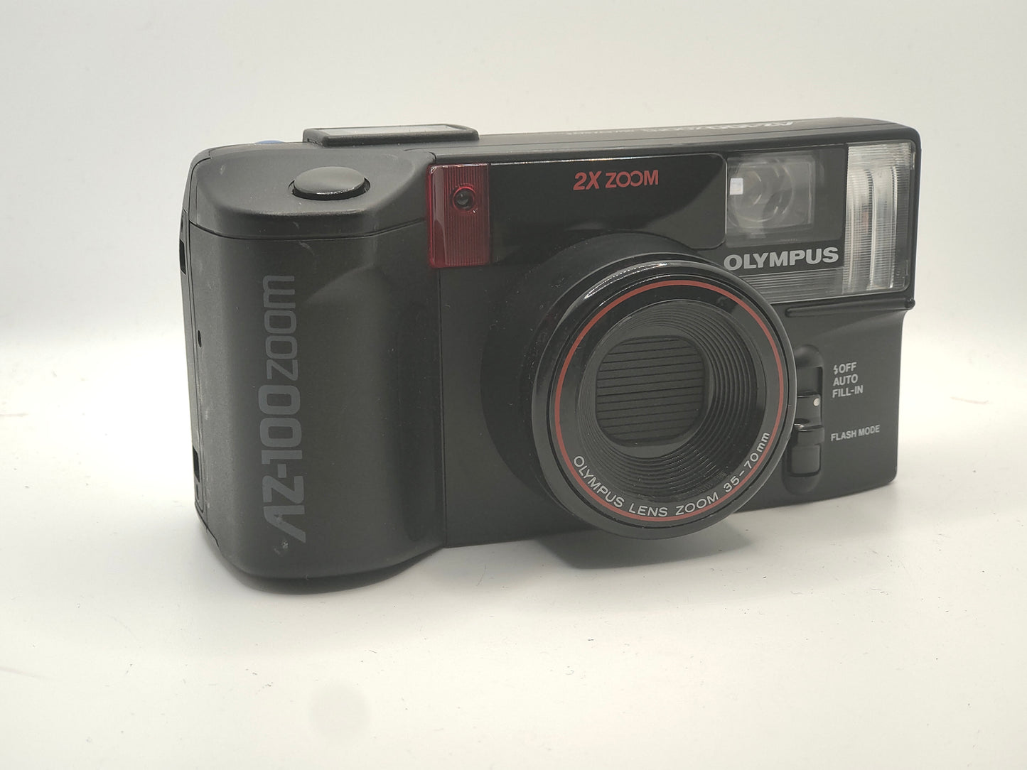 Olympus AZ-100 Zoom film camera.