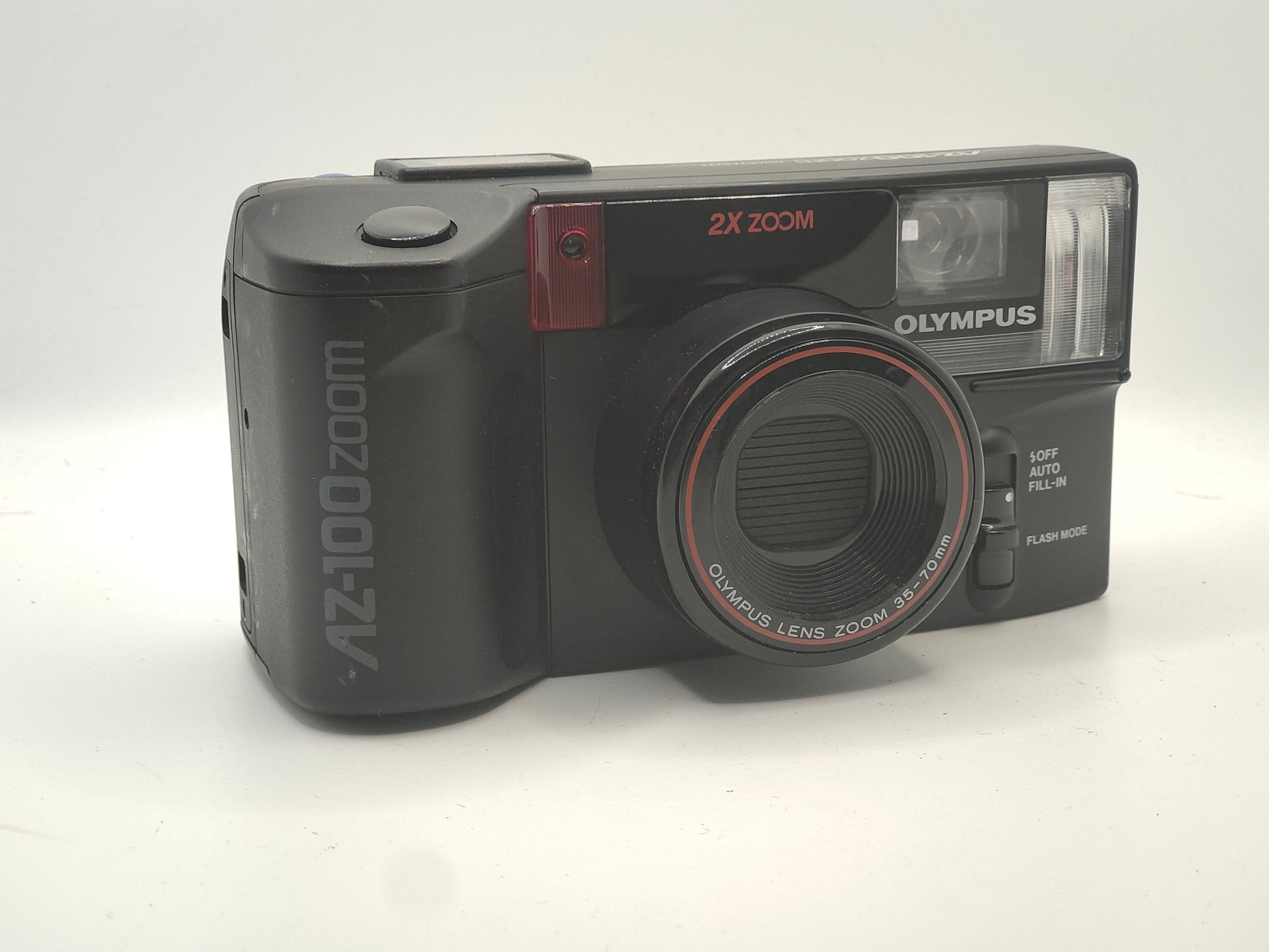 Olympus AZ-100 Zoom film camera.