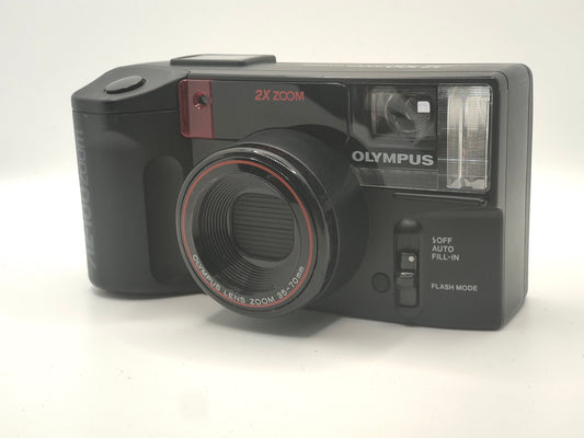 Olympus AZ-100 Zoom film camera.
