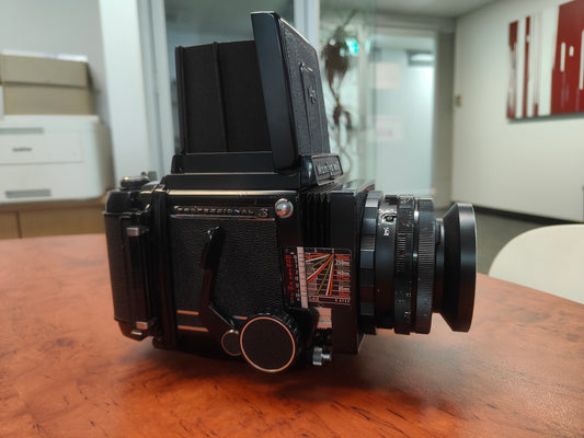 Mamiya RB67 Pro-S + 127mm lens + waist level finder