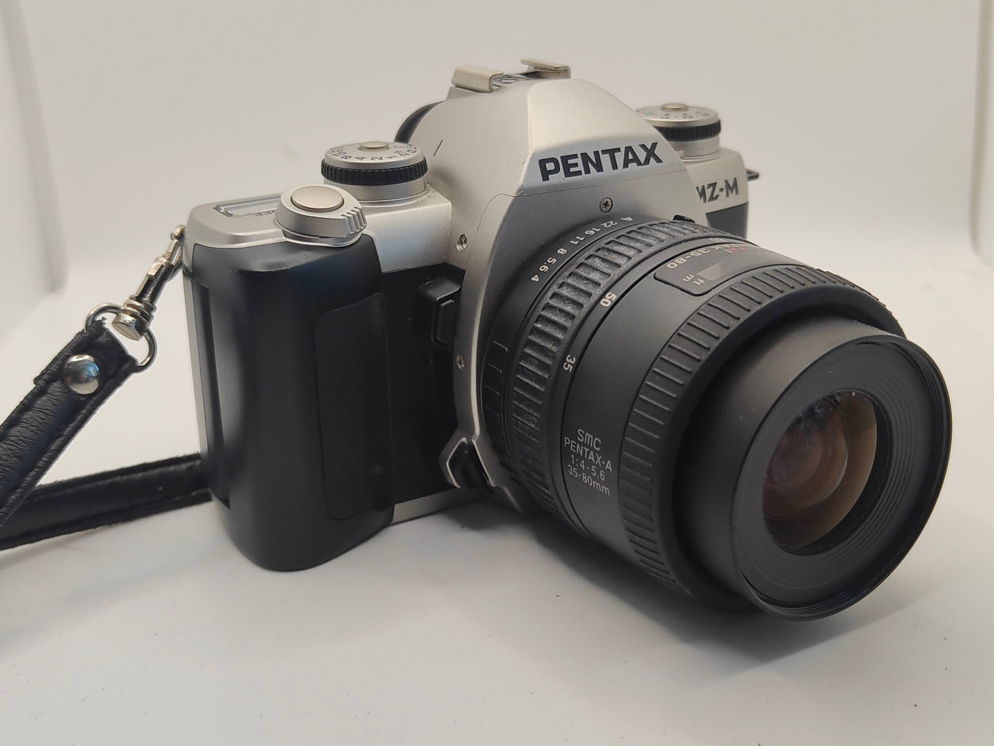 Pentax MZ-M film SLR with 35-80mm zoom lens.