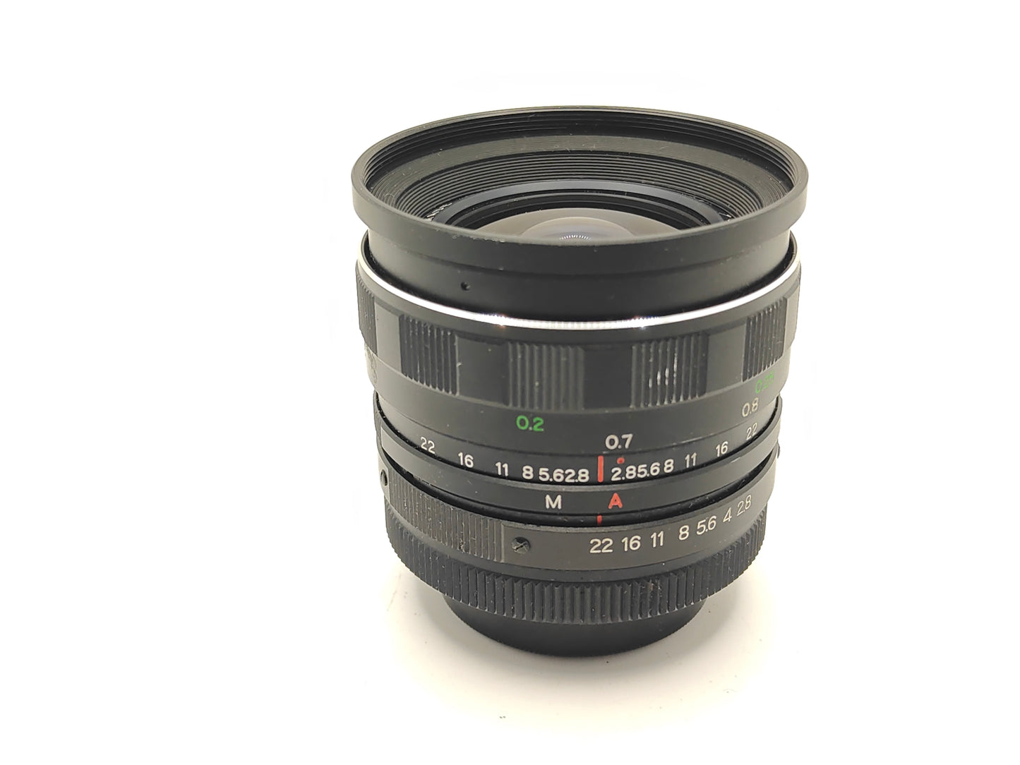 Rikenon (Ricoh) 24mm f/2.8 wide angle M42 (Pentax screw-mount) lens.