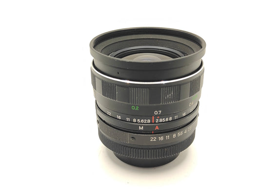 Rikenon (Ricoh) 24mm f/2.8 wide angle M42 (Pentax screw-mount) lens.