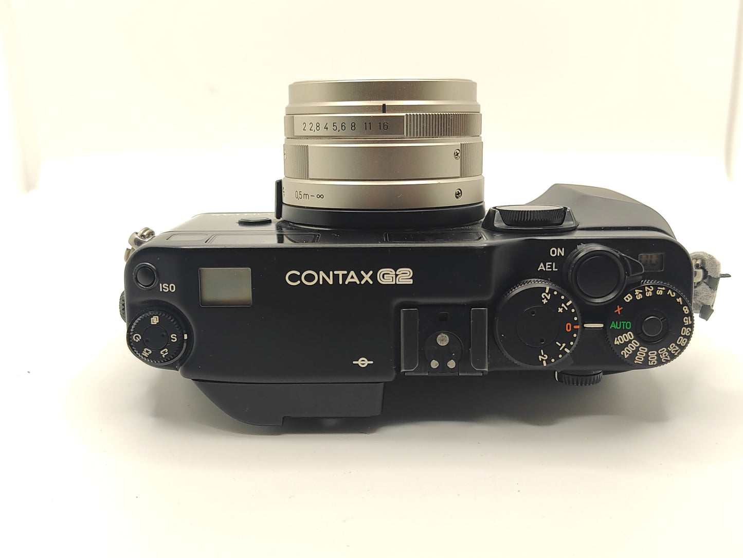 Contax G2 camera with 45mm f/2 lens.
