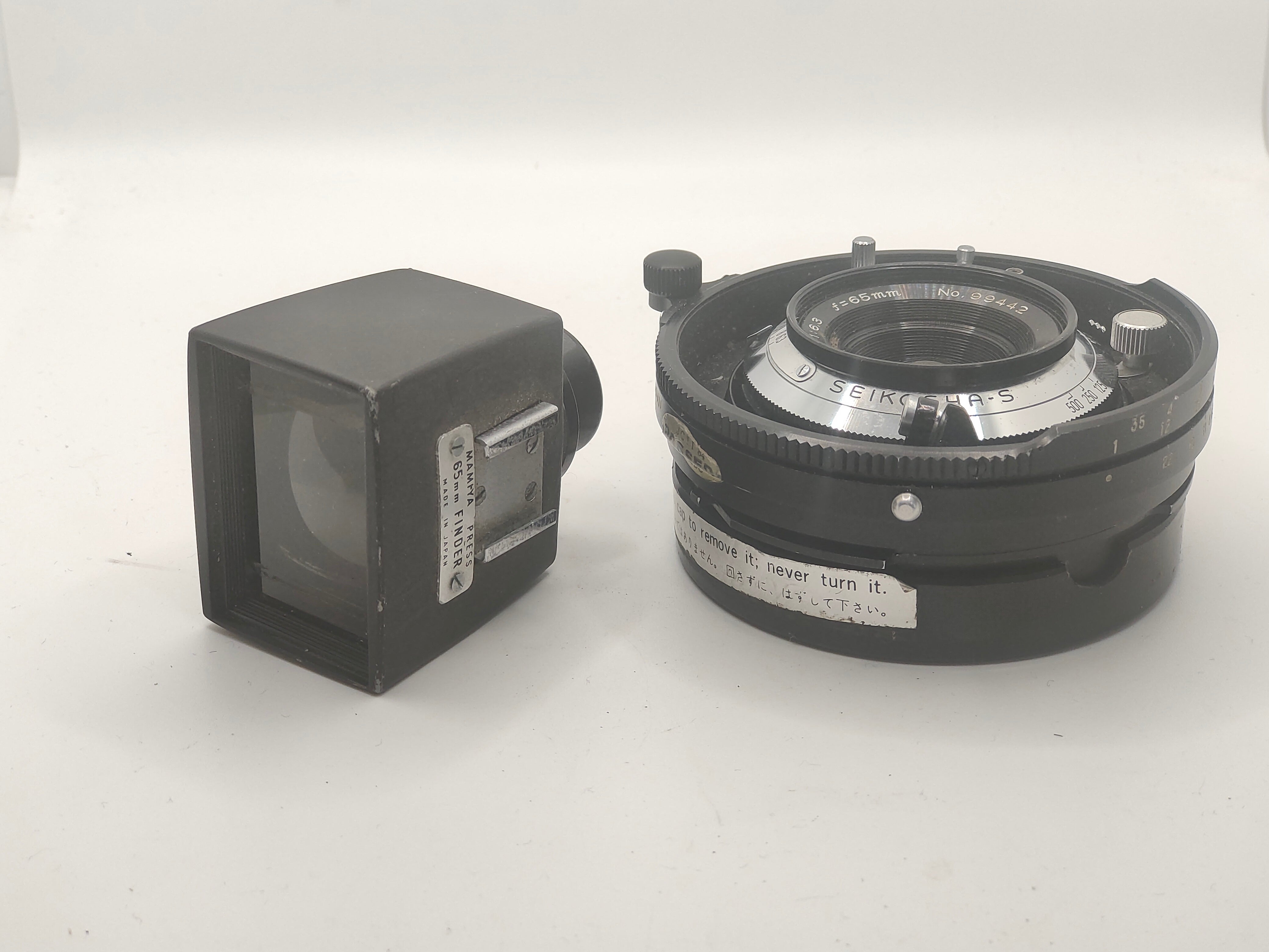 MAMIYA-SEKOR 65mm f6.3 ファインダー Mamiya Sekor 65mm f/6.3 Lens + 65mm finder For Universal Press
