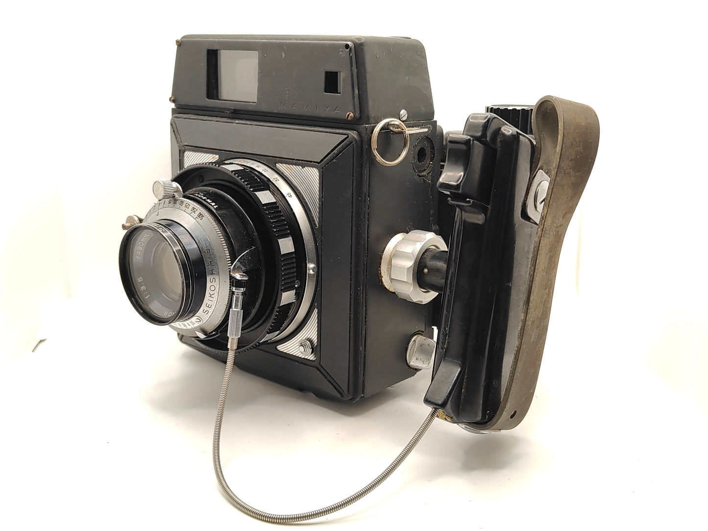 Mamiya Press camera with 90mm f/3.5 lens.