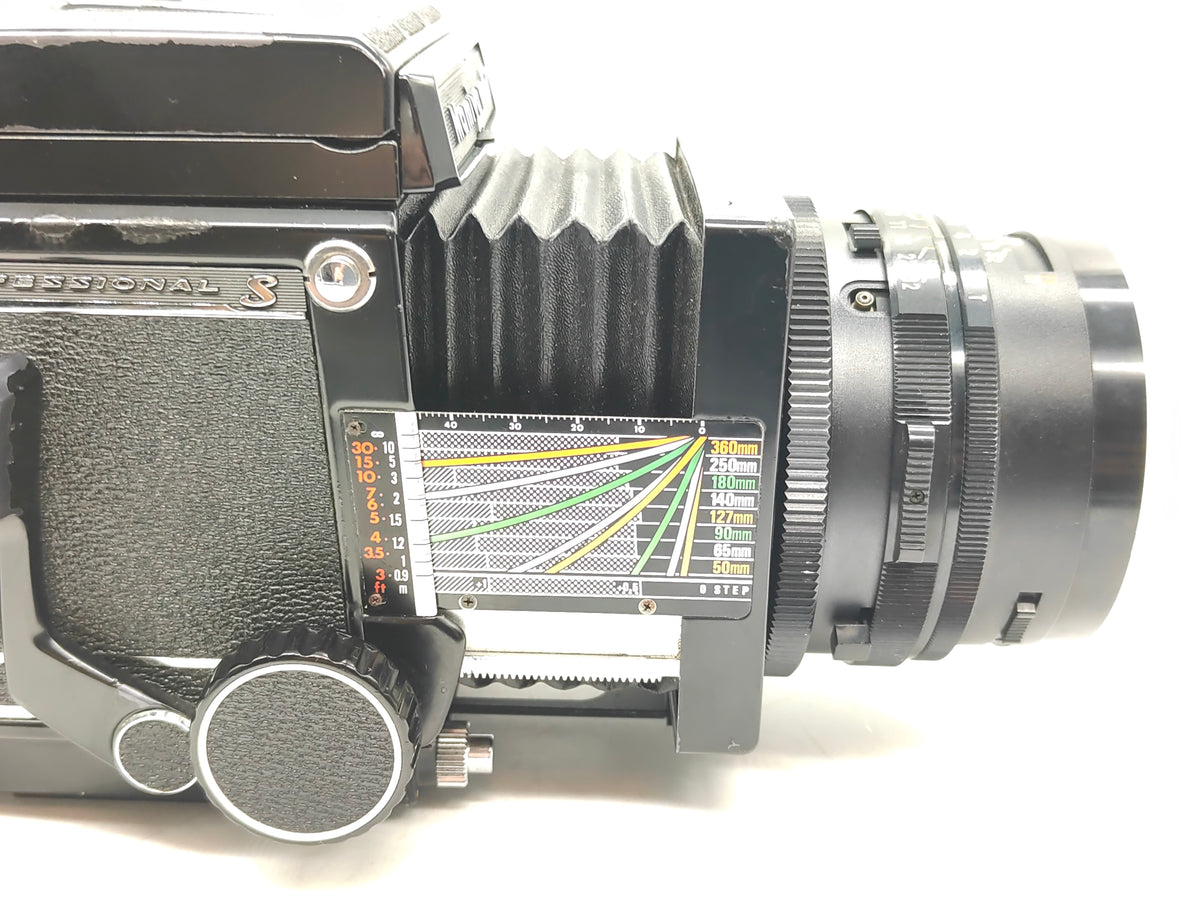 Mamiya RB67 Pro-S + 127mm lens + waist level finder