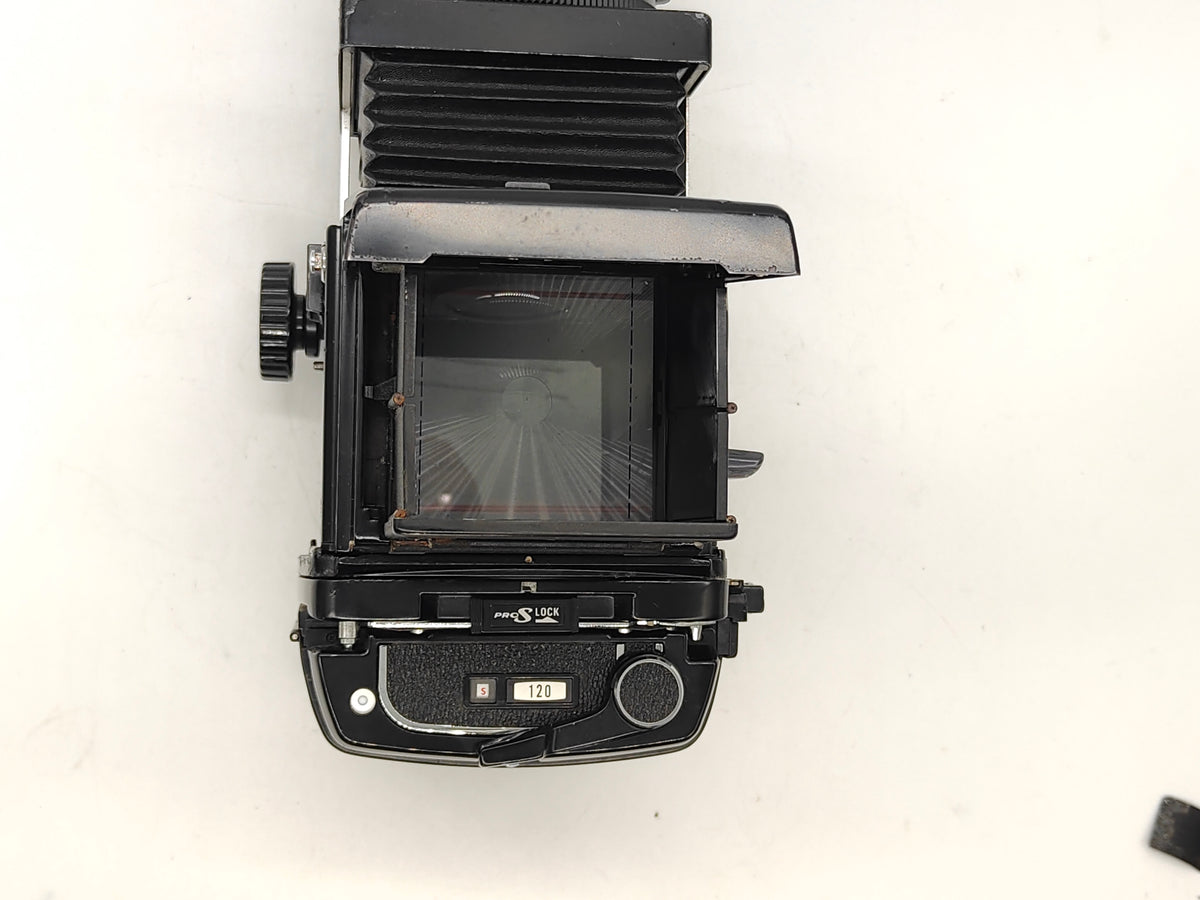 Mamiya RB67 Pro-S + 127mm lens + waist level finder