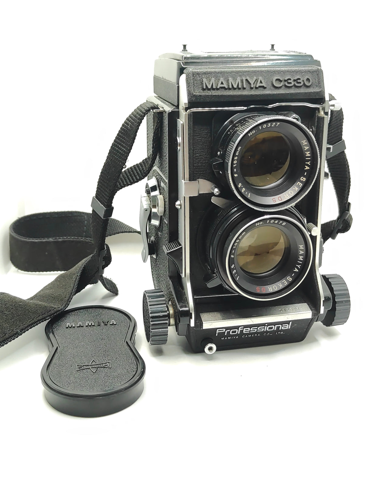 Mamiya C330 medium format camera + 105mm lens.
