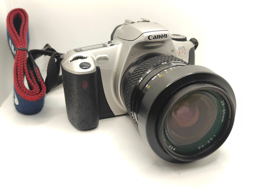Canon EOS Kiss III camera with 28-80mm zoom lens