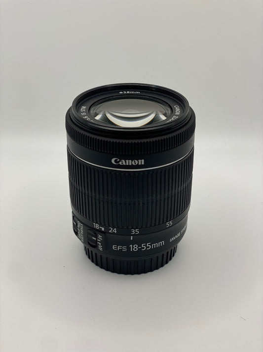 Canon EF-S 18-55mm f/3.5 Zoom lens for Canon autofocus SLRs.