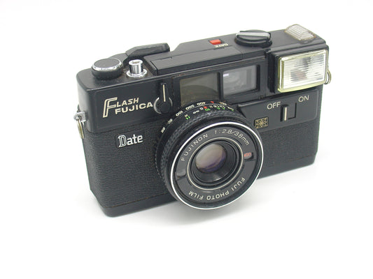 Flash Fujica compact film camera with user manual