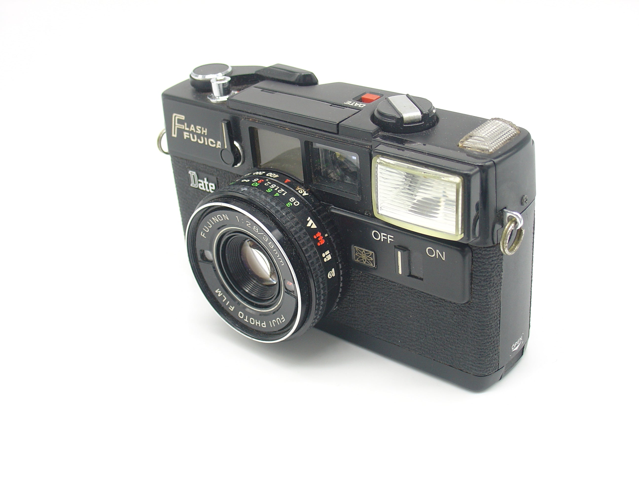 Flash Fujica compact film camera with user manual