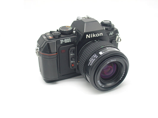 Nikon F-501 SLR film camera with 35-70mm zoom lens