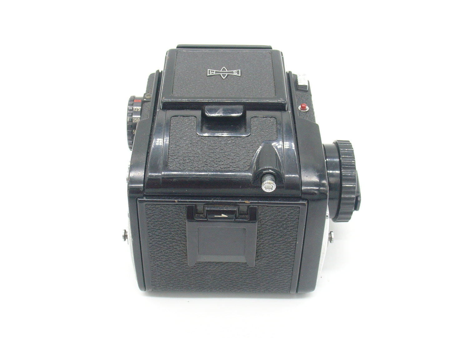 Mamiya 645 medium-format camera with waist-level finder and 80mm lens